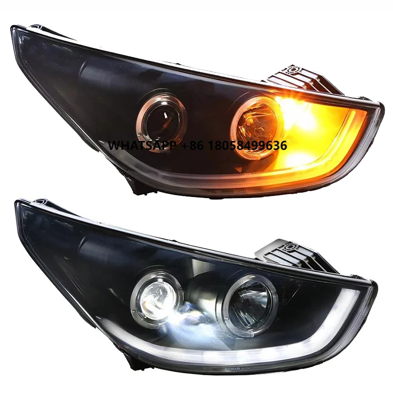

For yundai IX35 Headlights 2010-2013 Car Styling Headlights New Tucson Glow Diode Headlights DRL Hid Double Xenon Auto Parts