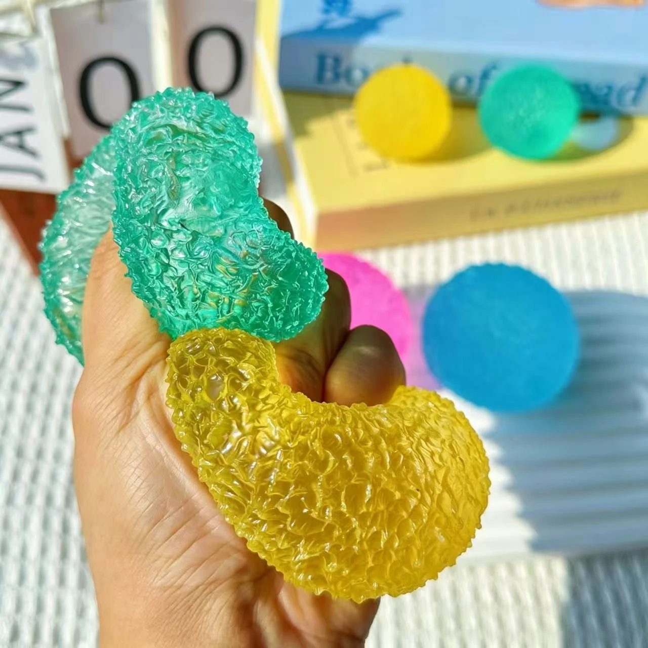 Ice Ball Maltose Squishy Toys Blue Mochi Sensory Fidgets Toy Simulated Transparent Anti Stress Slow-rebound Decompression Toy