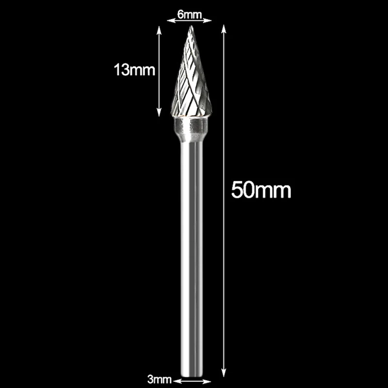 炭化タングステンカーバイドバーのセット,10個,金属および木材の彫刻と研磨のための回転ビット