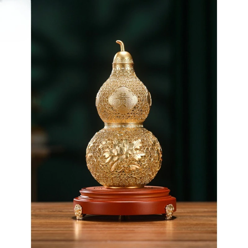 

Silk brass gourd ornament home Chinese handicrafts living room
