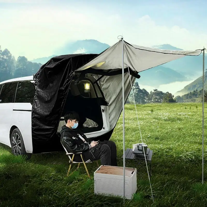 Car Trunk Sunshade Rainproof Rear Tent Self-driving Car Tail Tent Tour Barbecue Camping Hiking Tent Outdoor Car Tailgate Awning