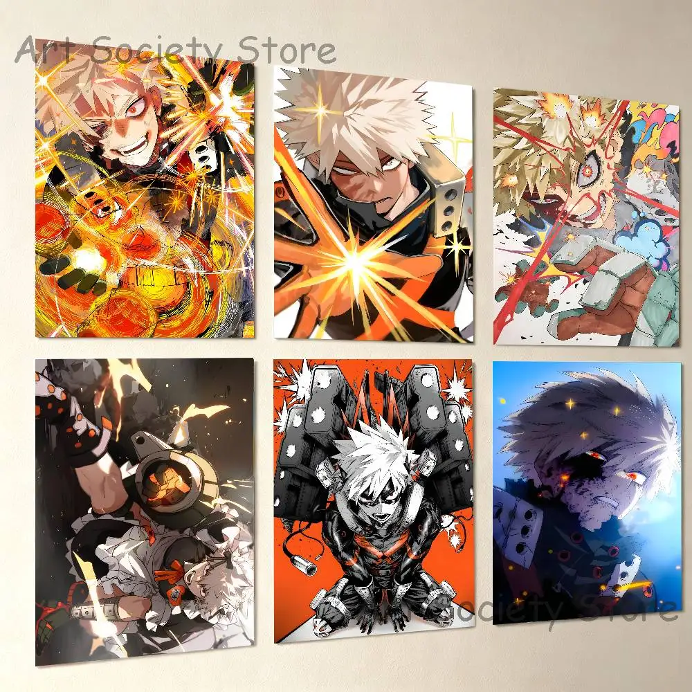 MHA My H-Hero K-Katsuki Bakugo Poster Prints Wall Art Picture Painting Gift Living Room Restaurant Bar Large Dec Sticker