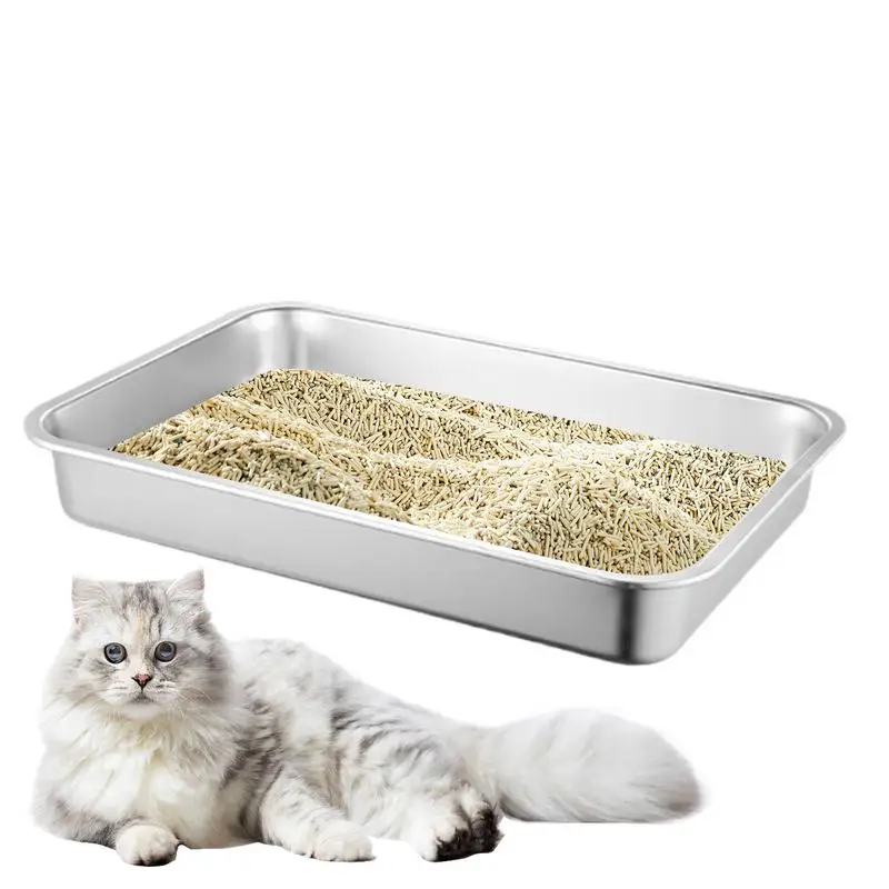 

Extra Large Cat Litter Box Litter Tray Cat Litterbox Non-Stick Cat Boxes Splash-Proof Large Litter Box For Big & Small Cats