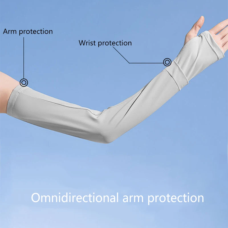 XX * Mangas de braço de seda gelada, proteção solar de verão feminino, luvas de pesca e ciclismo masculinas, respiráveis e antiderrapantes de dois dedos