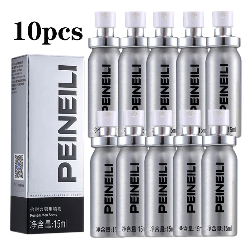 Spray de atraso sexual masculino Peineili, anti ejaculação precoce, duradouro, creme de aumento do pênis, lenços de atraso, 60 minutos, 10 peças