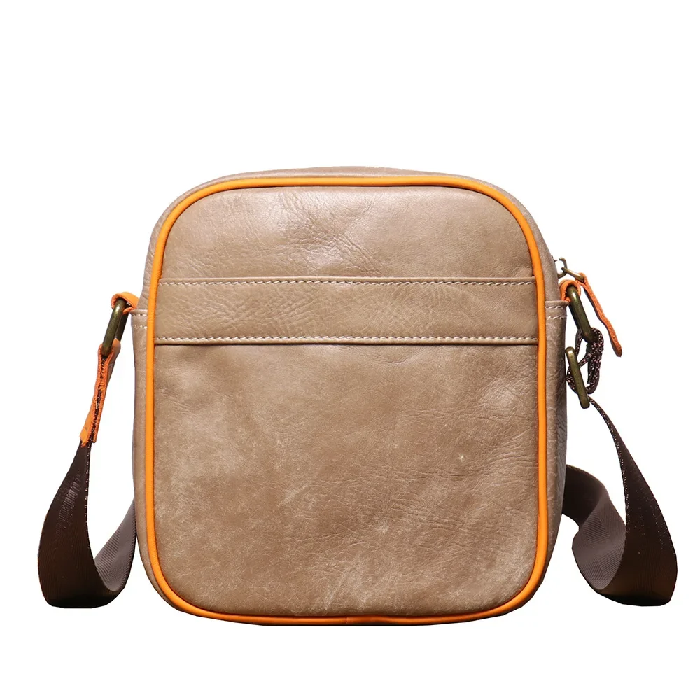 Vintage Leather Men's Shoulder Bag Matte Leather Casual Simple Crossbody Bag Large Capacity