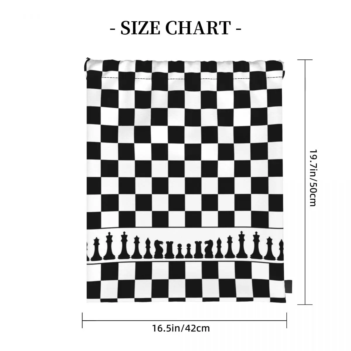Chess Board Black And White Grid Checkered Backpacks Portable Drawstring Bags Sports Bag Book Bags for Man Woman Students