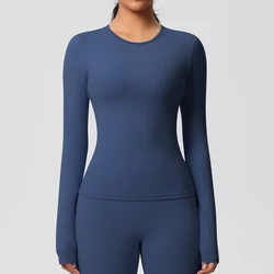 Yoga Shirts For Women Long Sleeve Winter Fitness Running Gym Clothes Workout Dry Fit Breathable High Elastic Sports Top