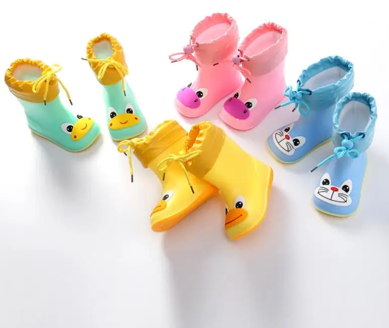 NEW Classic Children Shoes PVC Rubber Kids Baby Cartoon Shoes Water Shoes Waterproof Rain Boots Toddler Girl Boy Rain Boots