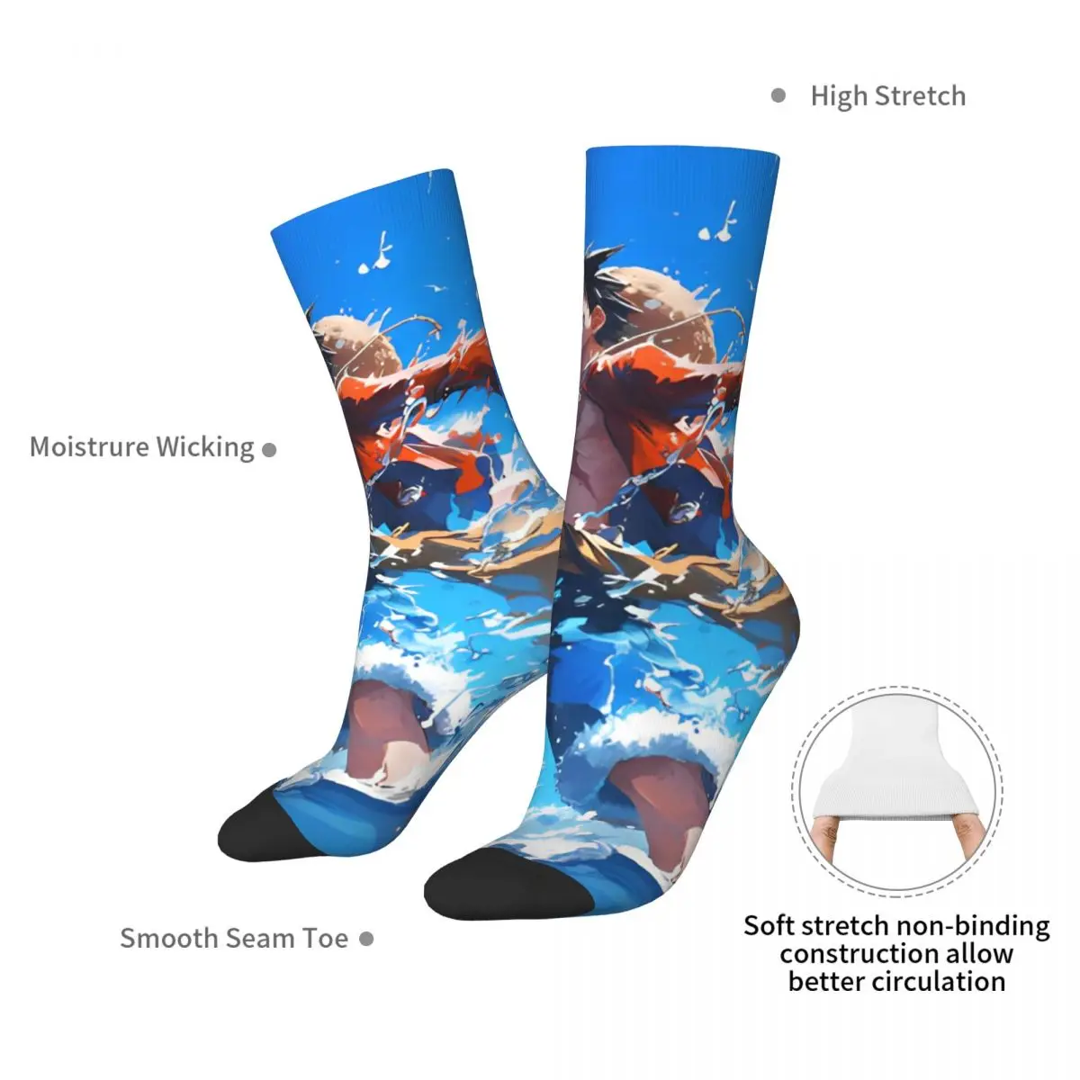 Diejenigen japanische Anime Strümpfe Unisex Männer Stücke Socken mittel weich kawaii Socken Herbst Laufen Sport rutsch feste Muster Socken