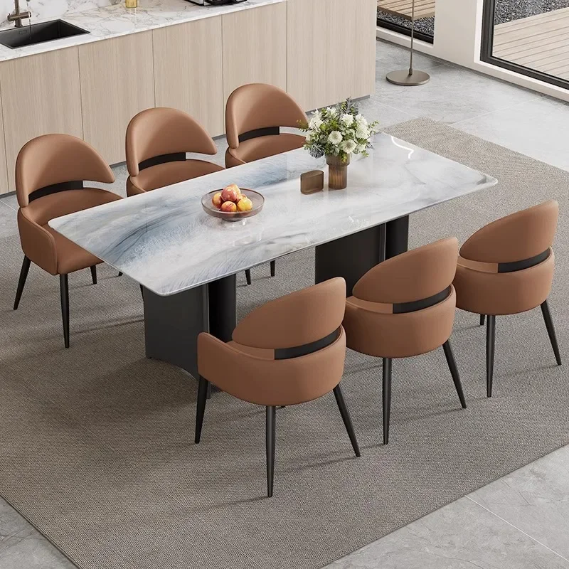 

Italian Minimalist Dining Chairs Leather Nordic Vintage Trendy Dining Chairs Lazy Party Sillas Para Sala De Estar Furniture