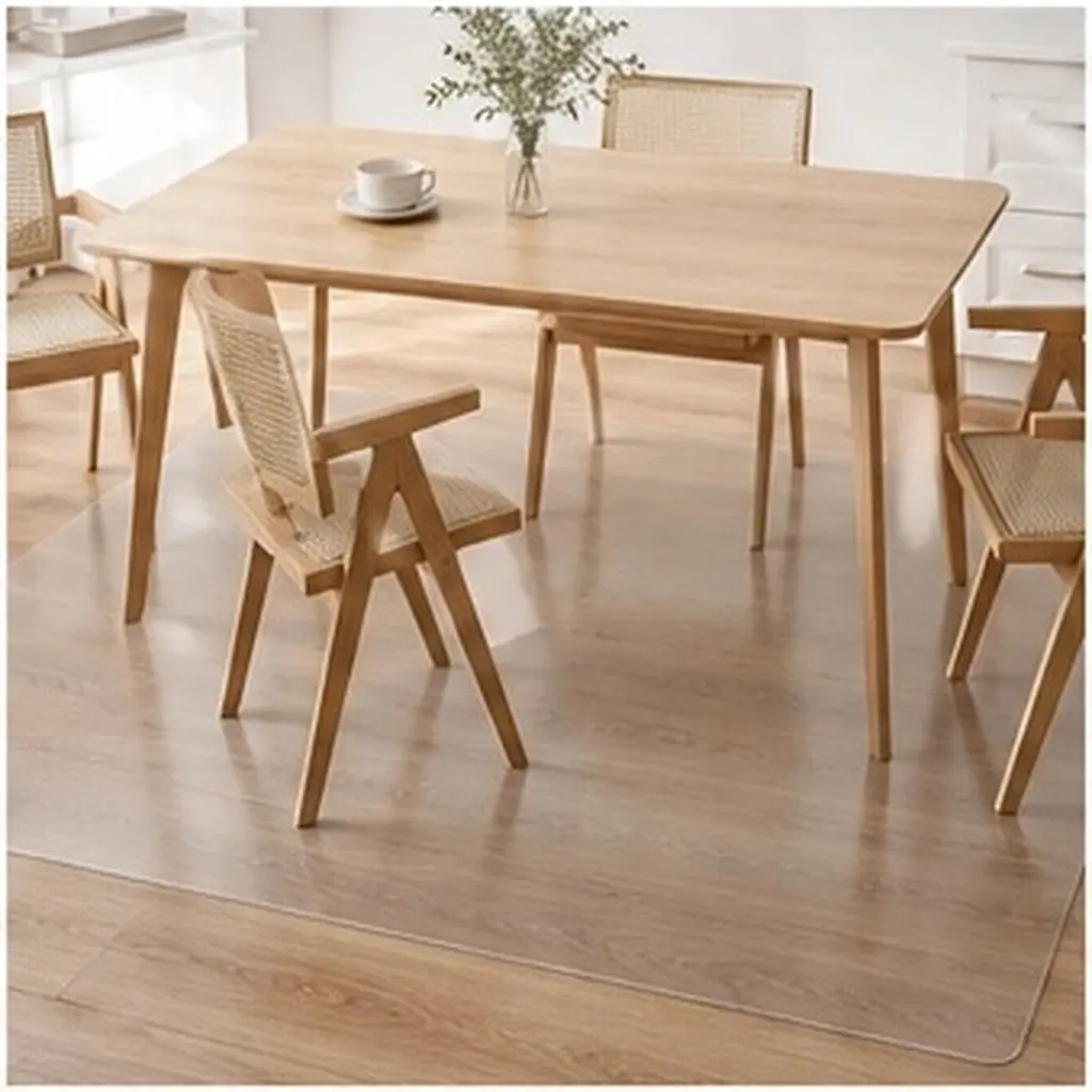 Transparent PVC Floor Mat for Chair Desk Dining Table Refrigerator Waterproof Wear Resistant Non Slip Ground Protector Mat