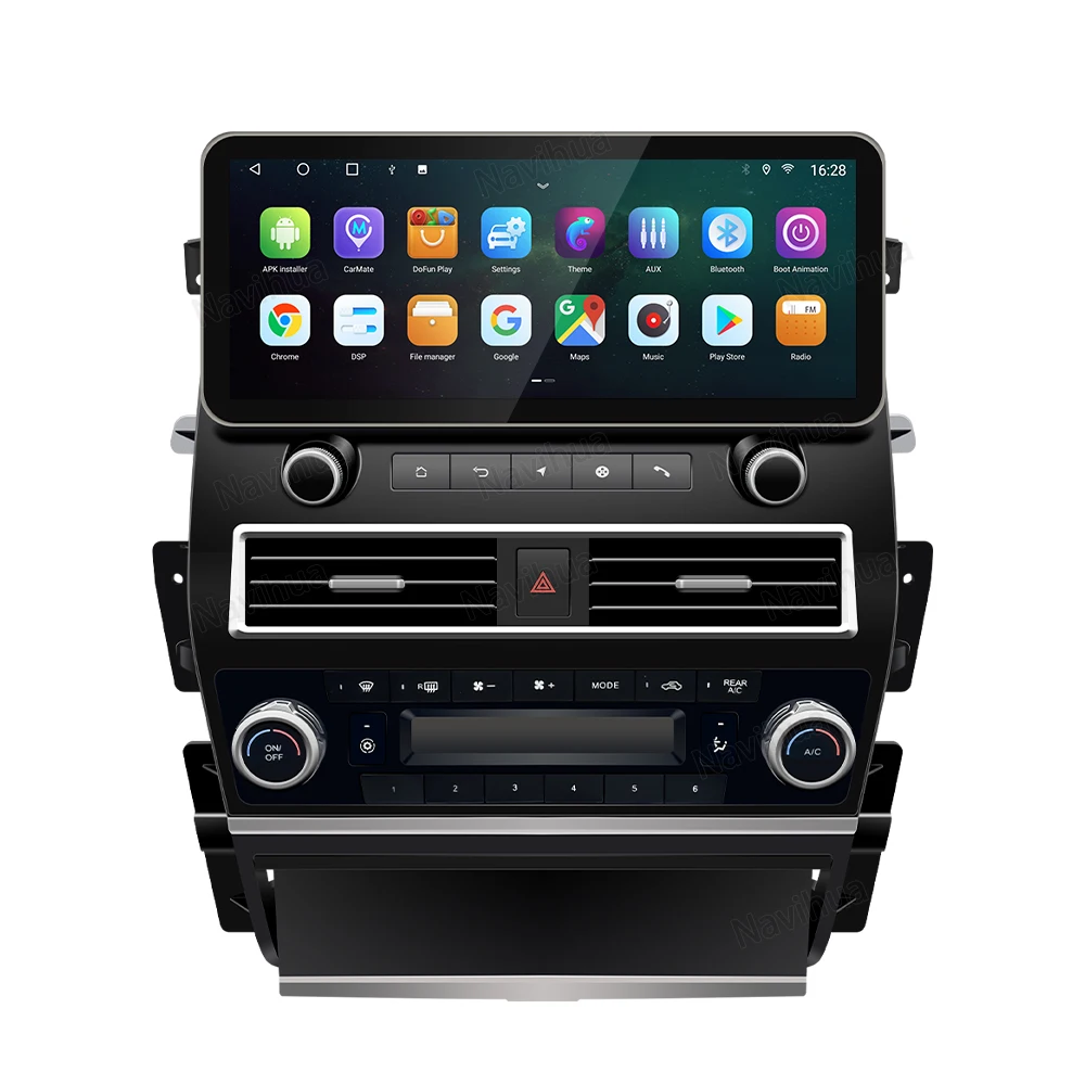 ترقية جديدة راديو السيارة الاندورويد لتحديد المواقع والملاحة الوسائط المتعددة مشغل تلقائي Carplay رئيس Unitfor-Nissan Patrol Y62 2014-2017