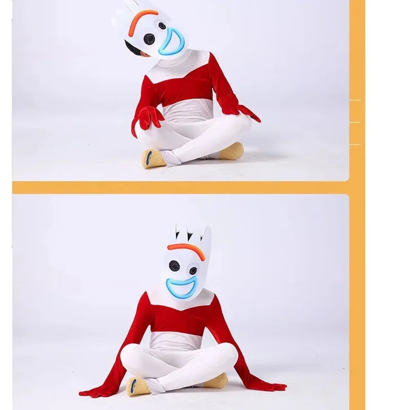 

CyToy Story Forky Cosplay Costume Bodysuit Jumpsuit Halloween Cosplay Kid Adult Children Party Festival Roleplay Clothes Mask Su