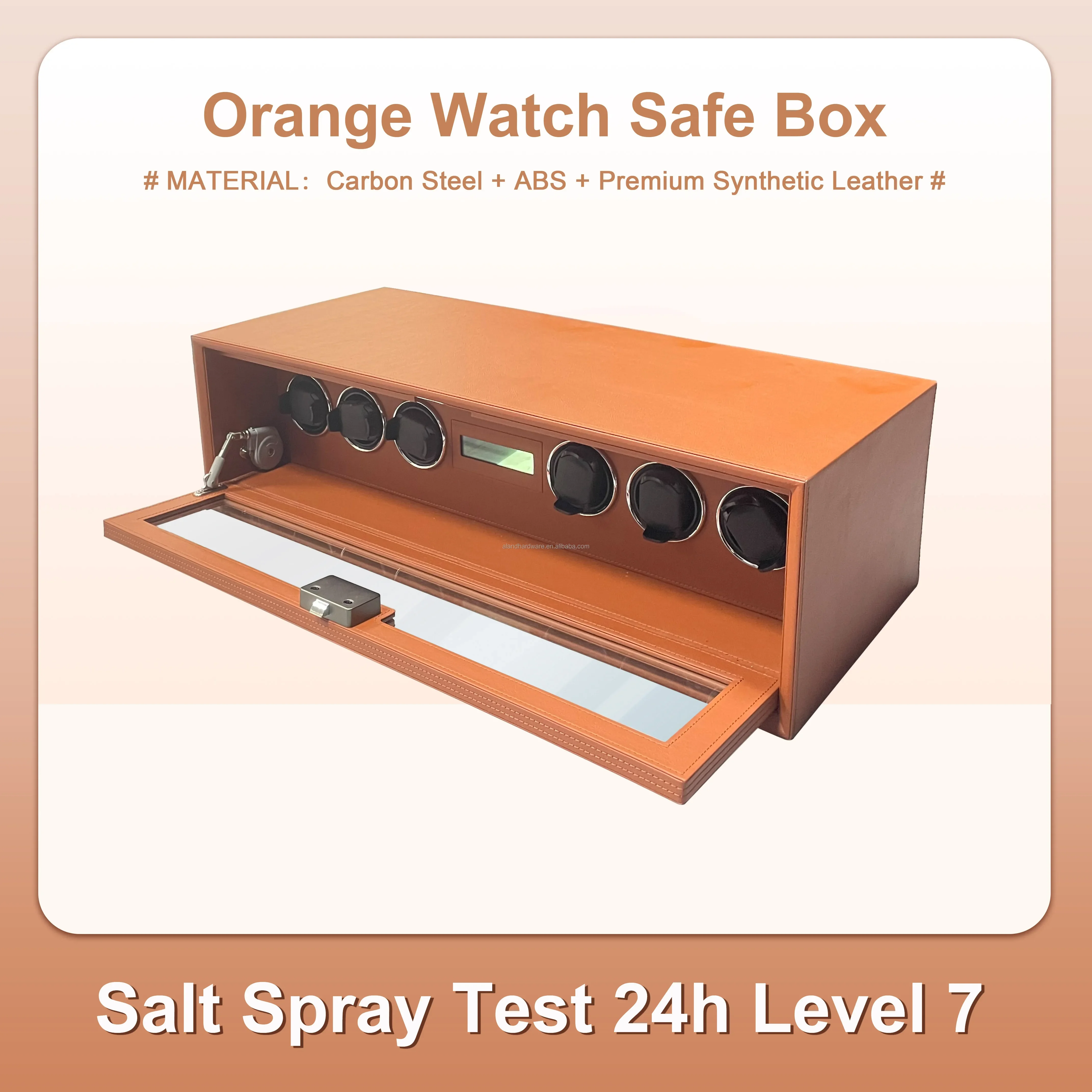 China Smart Electronic Orange PU Leather Safe Deposit Box Home Fingerprint Access Digital Lock for Jewelry Storage Bedroom
