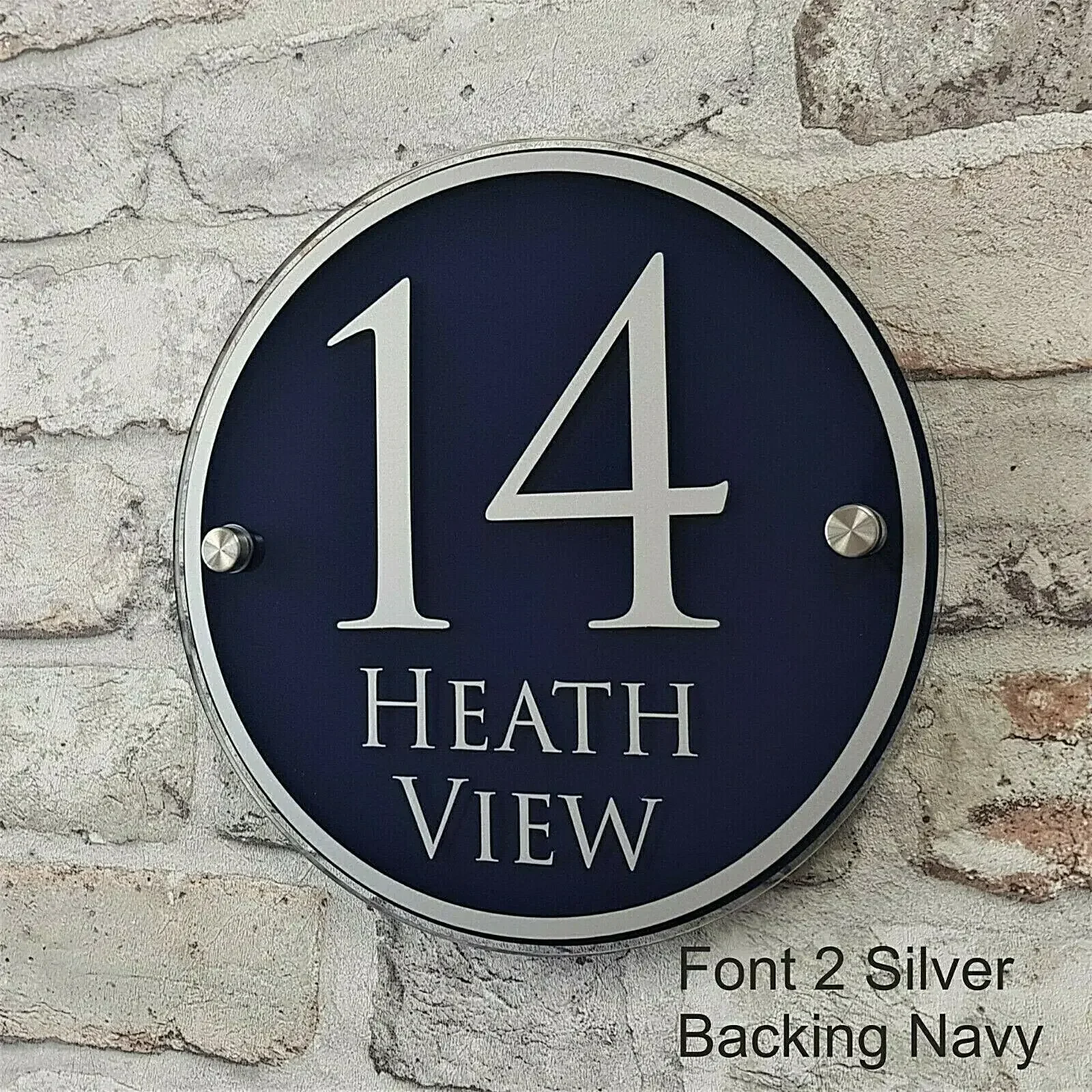 Customized Acrylic Round House Signs Address Plaques & Door Numbers Letters Contemporary Home Decor