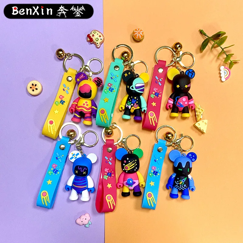 miniso クリエイティブ漫画落書きキーホルダー、バッグペンダント、車のキーチェーンペンダント