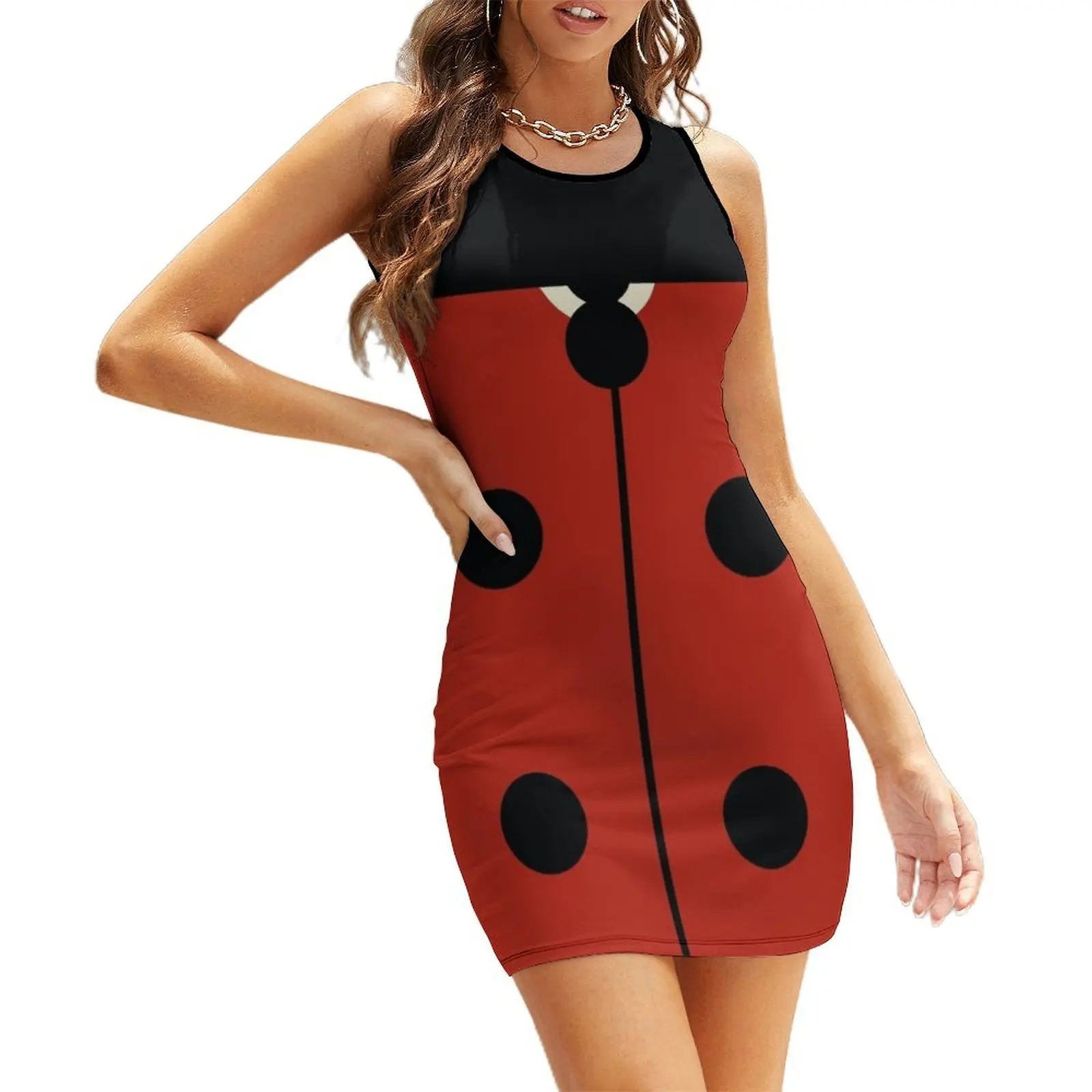 

Whimsical Abstract Ladybug Beetle Sleeveless Sundress luxury evening dresses for women 2025 dresses summer