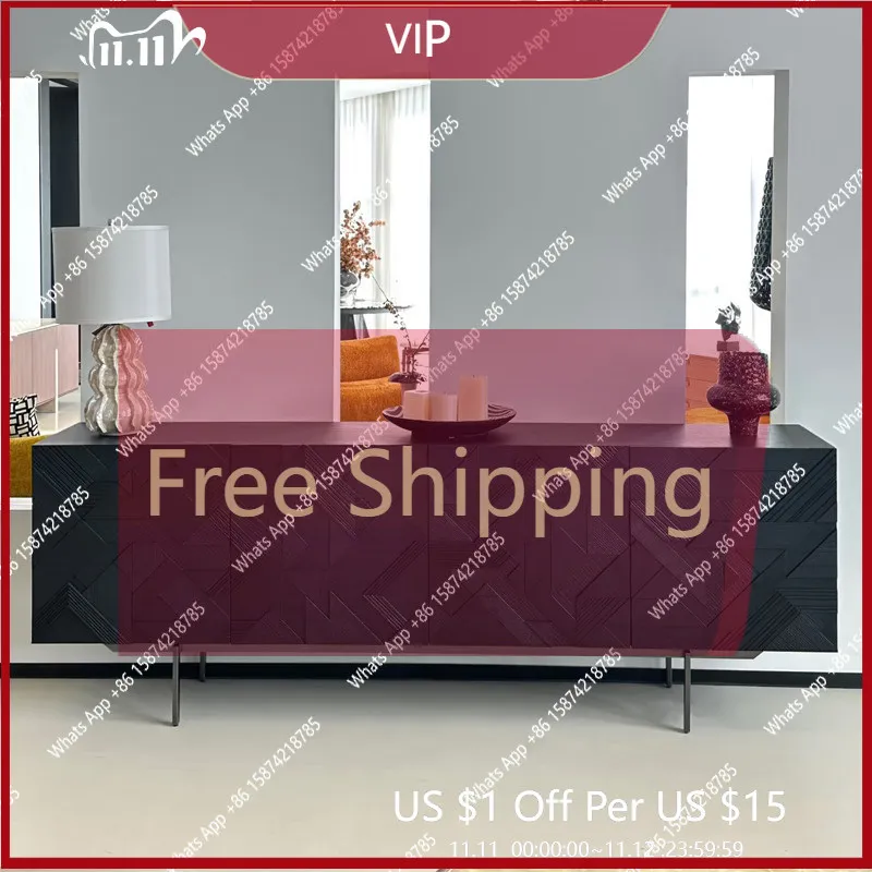 

Тумба-сервант OJ Nordic из массива дерева ручной работы с резьбой, креативный художественный шкаф для прихожей, тумба для хранения в гостиной