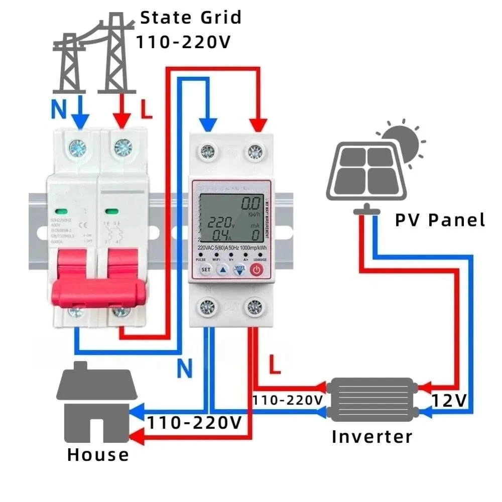 Leakage Protection WiFi Smart Circuit Breaker Remote Control Real Time Monitoring Automatic Recloser Solid Electrical Structure