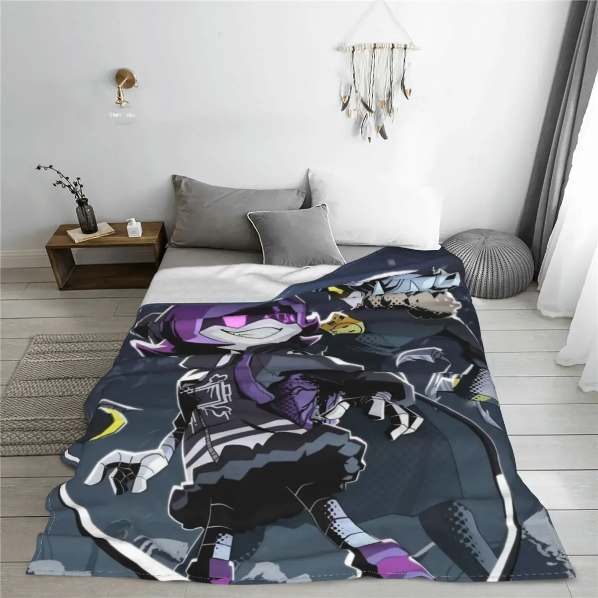 Murder Drone Uzi Flannel Blankets Vintage Throw Blanket for Bed Sofa Couch 150*125cm