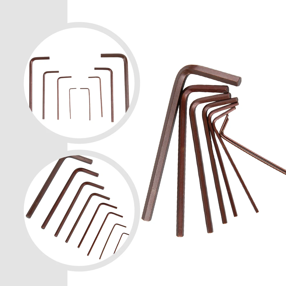 Juego de llaves hexagonales pequeñas de 8 Uds., herramientas hexagonales en forma de L de acero de aleación de 0, 7mm y 4mm para montaje y reparación de componentes de precisión