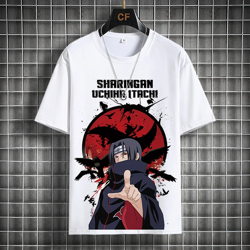 Naruto periférico de manga corta Naruto Uchiha Itachi camiseta periférica de Anime organizada para adolescentes verano de manga corta