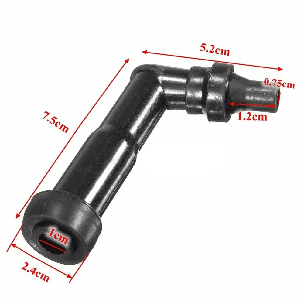 1pc Auto Motorcycle Black 10-12mm Motorcycle Spark Plug Cap Resistor Cover Black 102º  XD05F-R Electrical Ignition Spark Plugs