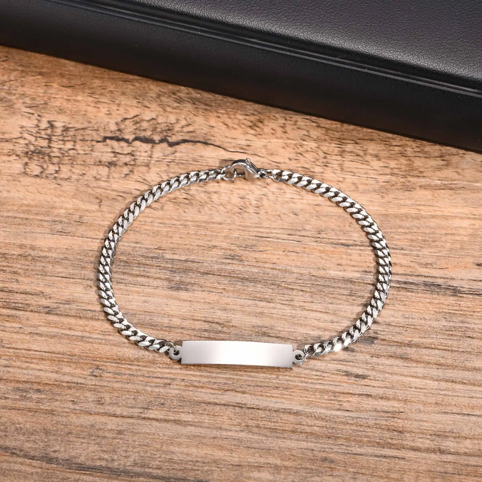 Personlized Tiny Chain Bracelets for Men Boys,Stainless Steel Cuban Chain Links Bracelets,Stylish Jewelry Gifts