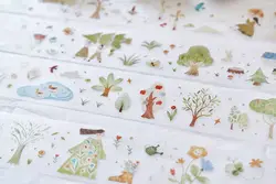1 루프 120cm 요정 숲 꽃 소녀 매트 애완 동물 Washi 테이프 DIY 장식 카드 만들기 스크랩북 플래너 스티커