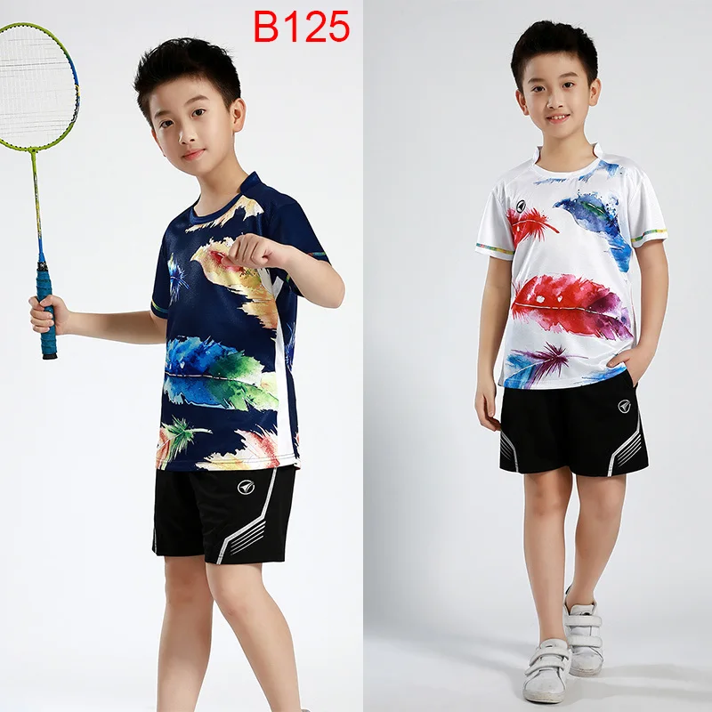 Custom name logos Children Sports t shirt Badminton shirt for kids Boys dry fit Table Tennis shirts boys Girls Running shirts