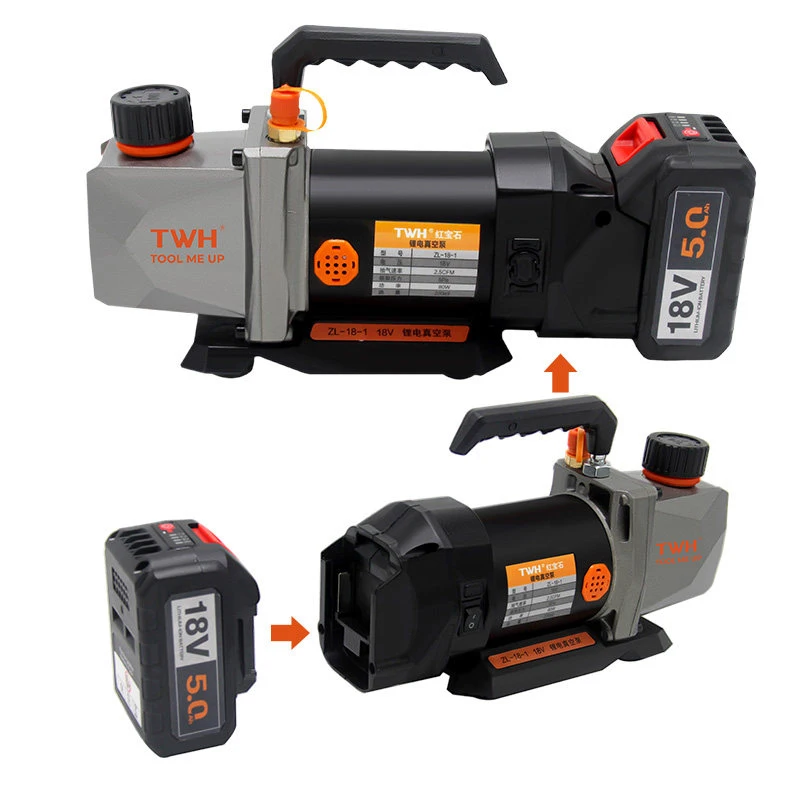 2.5CFM Rechargeable Refrigerant Vacuum Pump Cordless Electric Vacuum Pump Auto AC Refrigeration HVAC Repair Tool No Battery