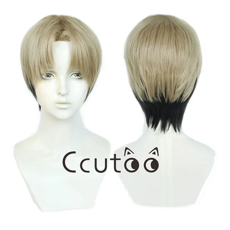 

Kishibe Cosplay Wig Linen Brown Gradient Black 30cm Wigs For Men Cosplay Anime Wig Heat Resistant Synthetic Hair Halloween