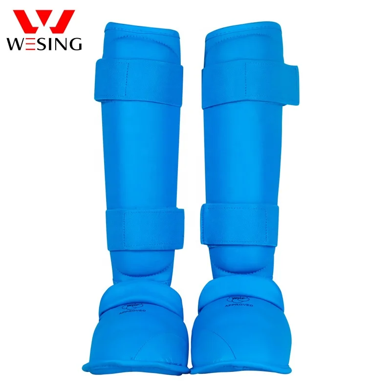 WKF Approved Foot Protector Karate Competition Training Shin Pads Karate Shin and Instep Guard