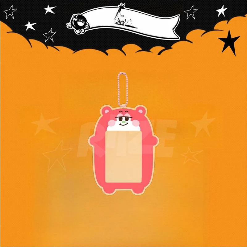 New Kpop Korean Fans Card Holder Custom Cartoon Acrylic Keychain Transparent Lovely Key Rings Pendant 3Inch