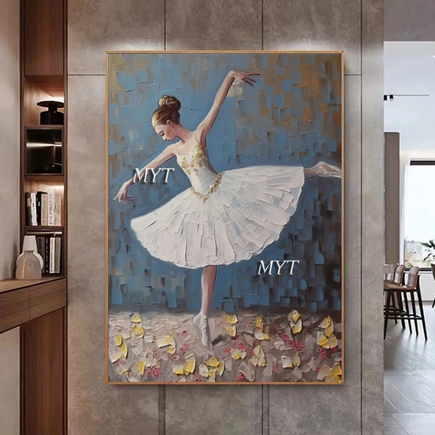 

Hand Painted Canvas Art Ballet Dancer Painting Modern Wall Hangings Picture For Living Room Home Interior Decoration No Framed