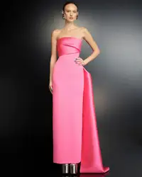 Aenyrst Saudi Arabia Elegant Mermaid Prom Dresses Women Simple Pleated Party Evening Dresses Floor Length Formal Occasion Gowns