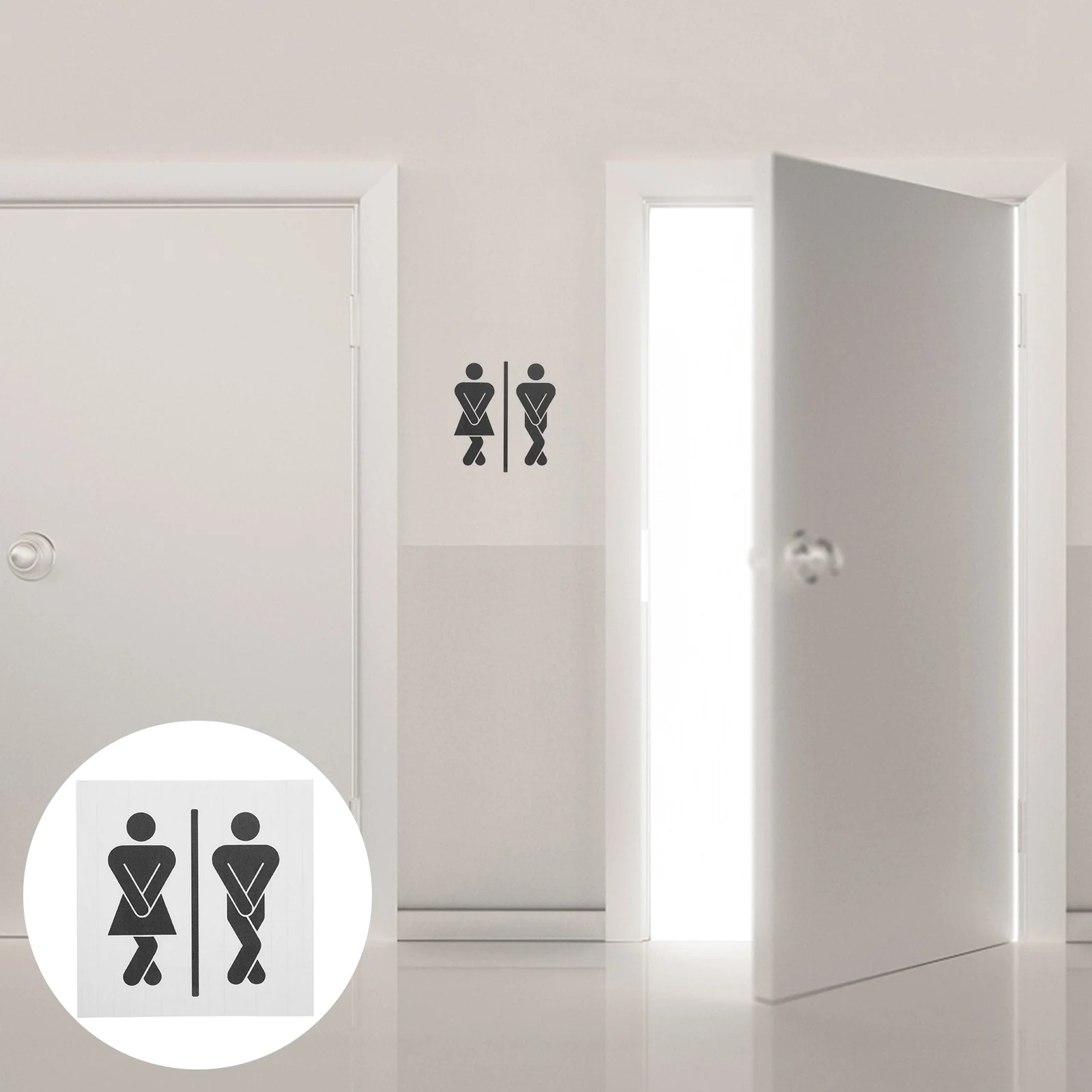 Sanitary Door Sticker Poster Bathroom Decal Signs for Toilet Decals Universal Man