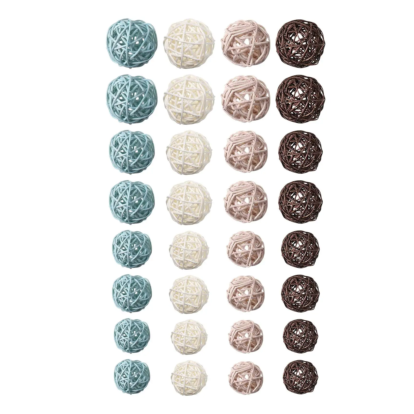 32Pcs Decorative Rattan Balls 4 Sizes for Wedding Home Table Decor DIY Craft