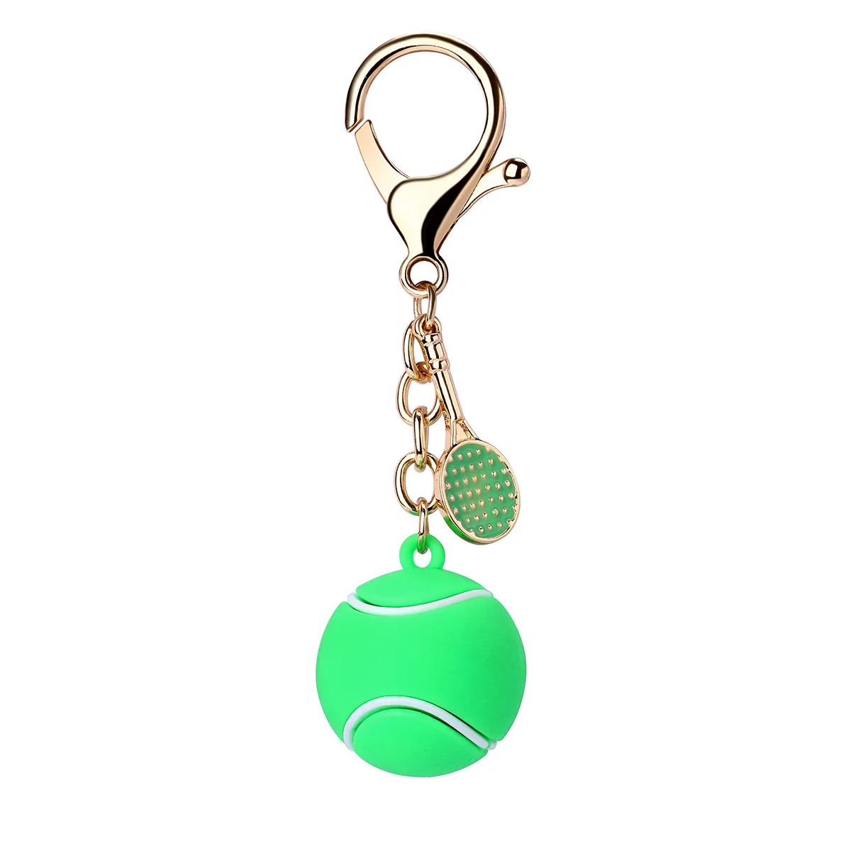Cross-border simulated PVC soft rubber ball-type decorations for football, basketball, rugby, tennis and baseball, keychains