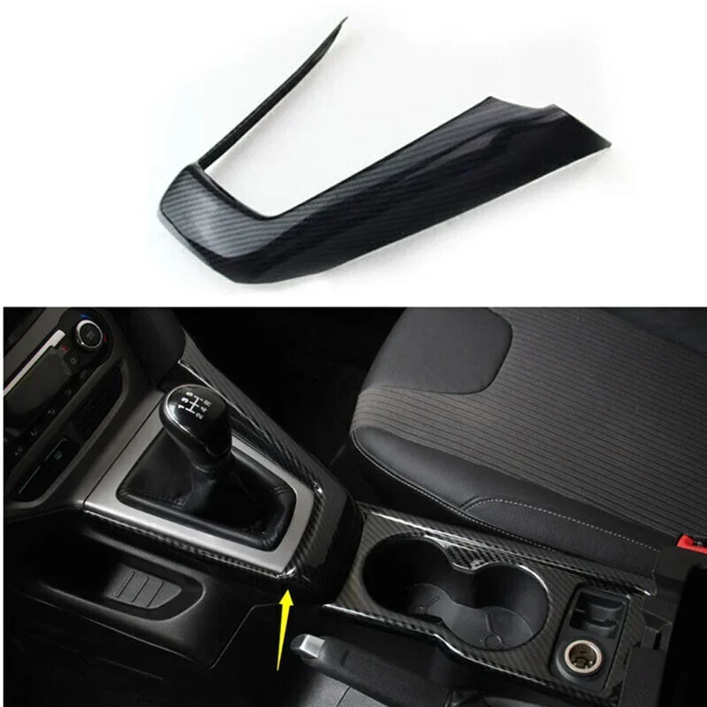 1X Car Console Gear Shift Frame Trim Cover Protector For Ford For Focus 2012-2014 ABS Carbon Fiber Interior Accessories