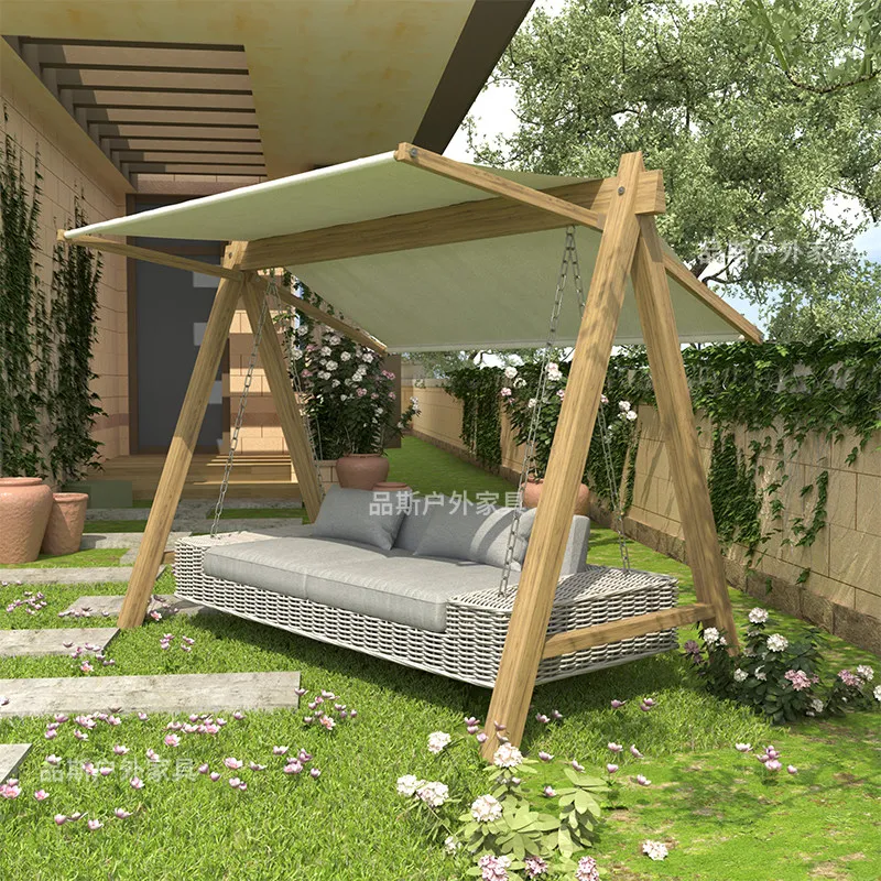 Outdoor swing courtyard hammock garden lazy double rocking chair outdoor terrace household outdoor balcony hanging chair cradle