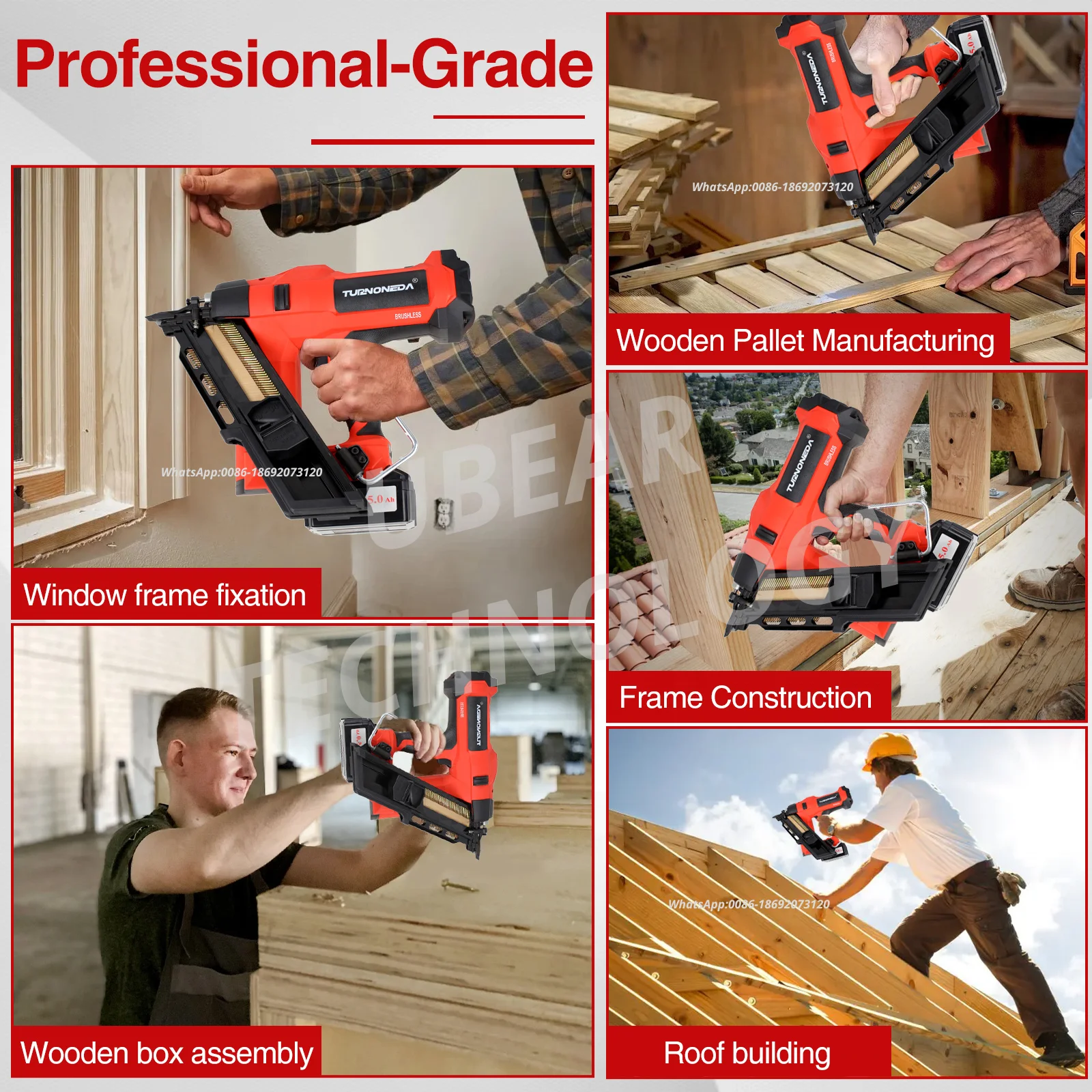 Hot 20V Best Cordless Power Nailing Tool Lithium Battery 34 Degree Frame Nailer Electric Roof Nail Gun for Woodworking Structure - Image 6