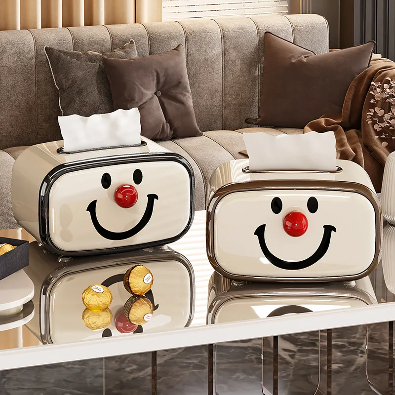 

Современная забавная домашняя настольная коробка для салфеток, креативная бумажная коробка с улыбающимся лицом, гостиная, спальня, офисная коробка для хранения салфеток