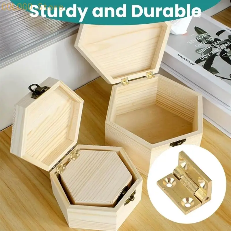Metal Mini Hinges Wooden Box Hinges 8pcs Designs for Delicate Art Applications D0LD