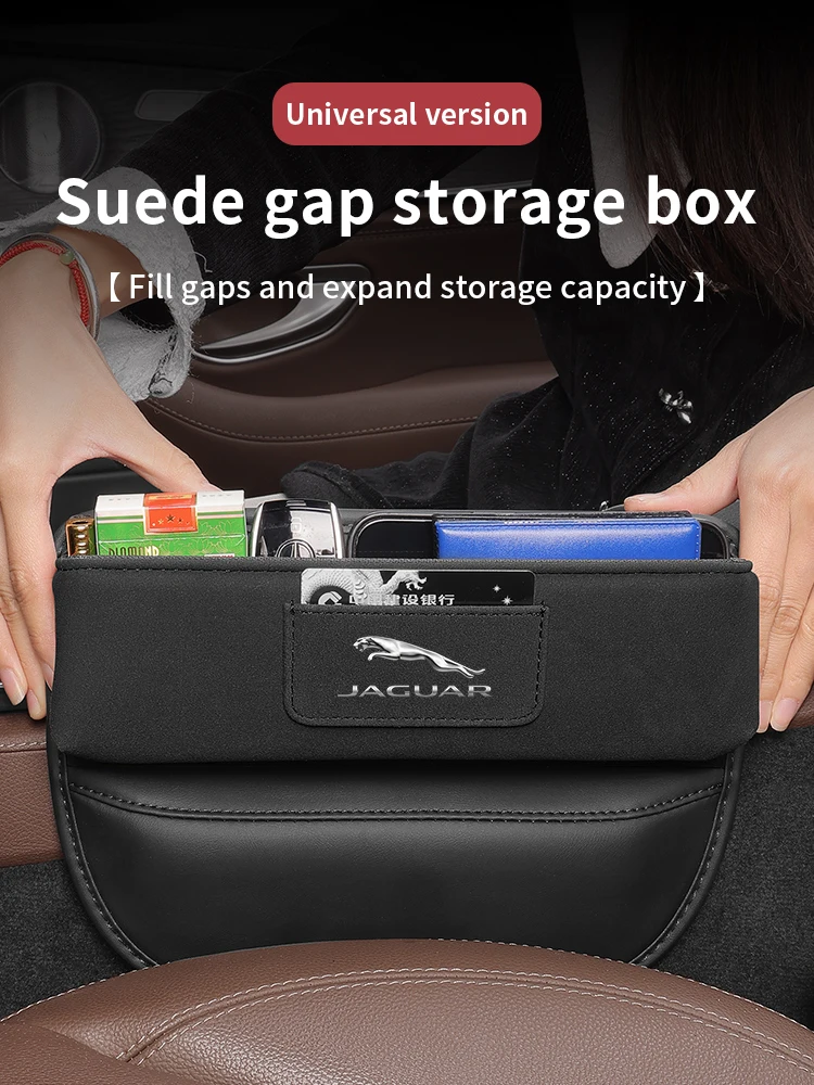 

Car Seat Crevice Slot Organizer Chamois Fur Storage Box For Jaguar E-PACE F-PACE F-TYPE I-PACE XE XF XK XJR XJ XEL XFL XKR XK