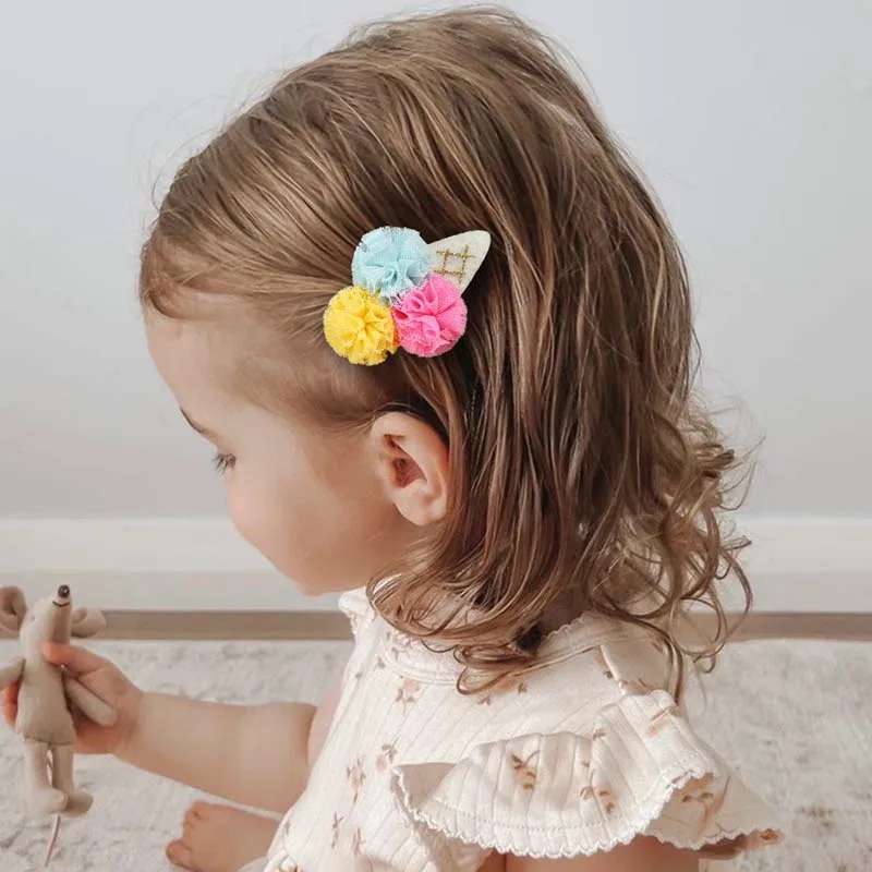 Ncmama 2 pezzi fermagli per capelli gelato per bambini ragazze carino colore palla fiore tornante accessori per capelli per bambini copricapo