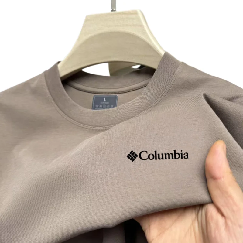 Summer Basic T-shirt For Men Soft Smooth Fabric O-neck Short Sleeve Tees Simple Embroidered Logo Breathable Office Outdoor Multi
