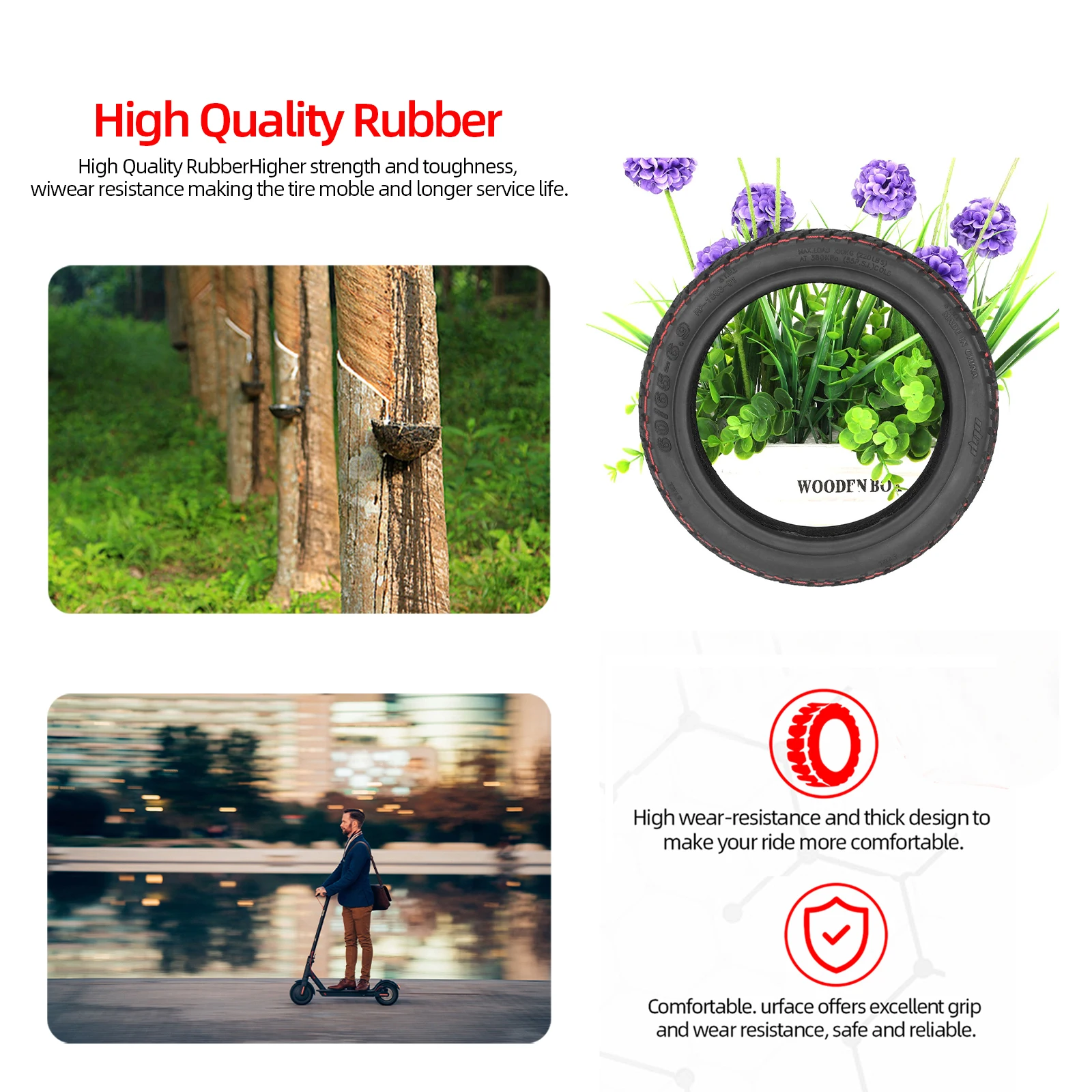 Ulip For Ninebot Max G2 Electric Scooter Front Rear Off-Road Tyre 60/70-6.5 and 60/65-6.9 Tire Thicken Tubeless Tire Accessories