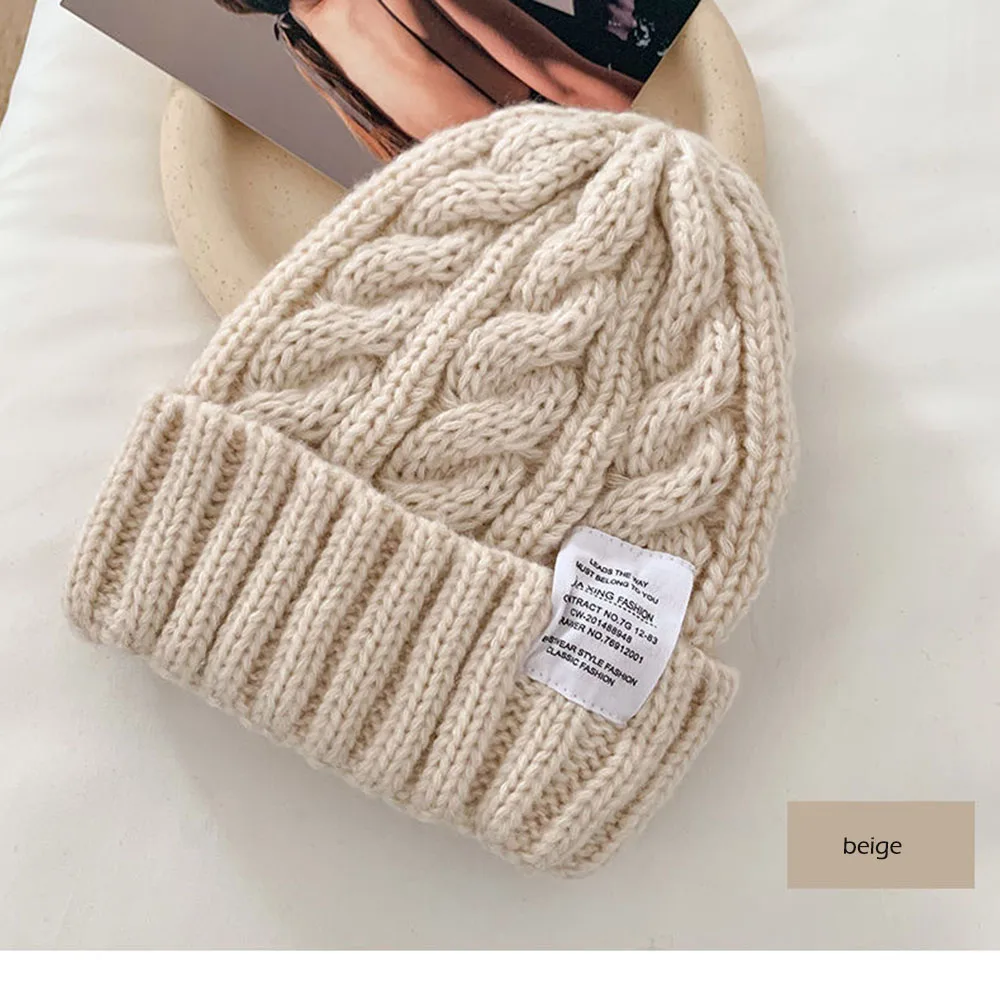 Women's Warm Caps Autumn And Winter Korean Style Candy Color All Match Twist Knitted Hats